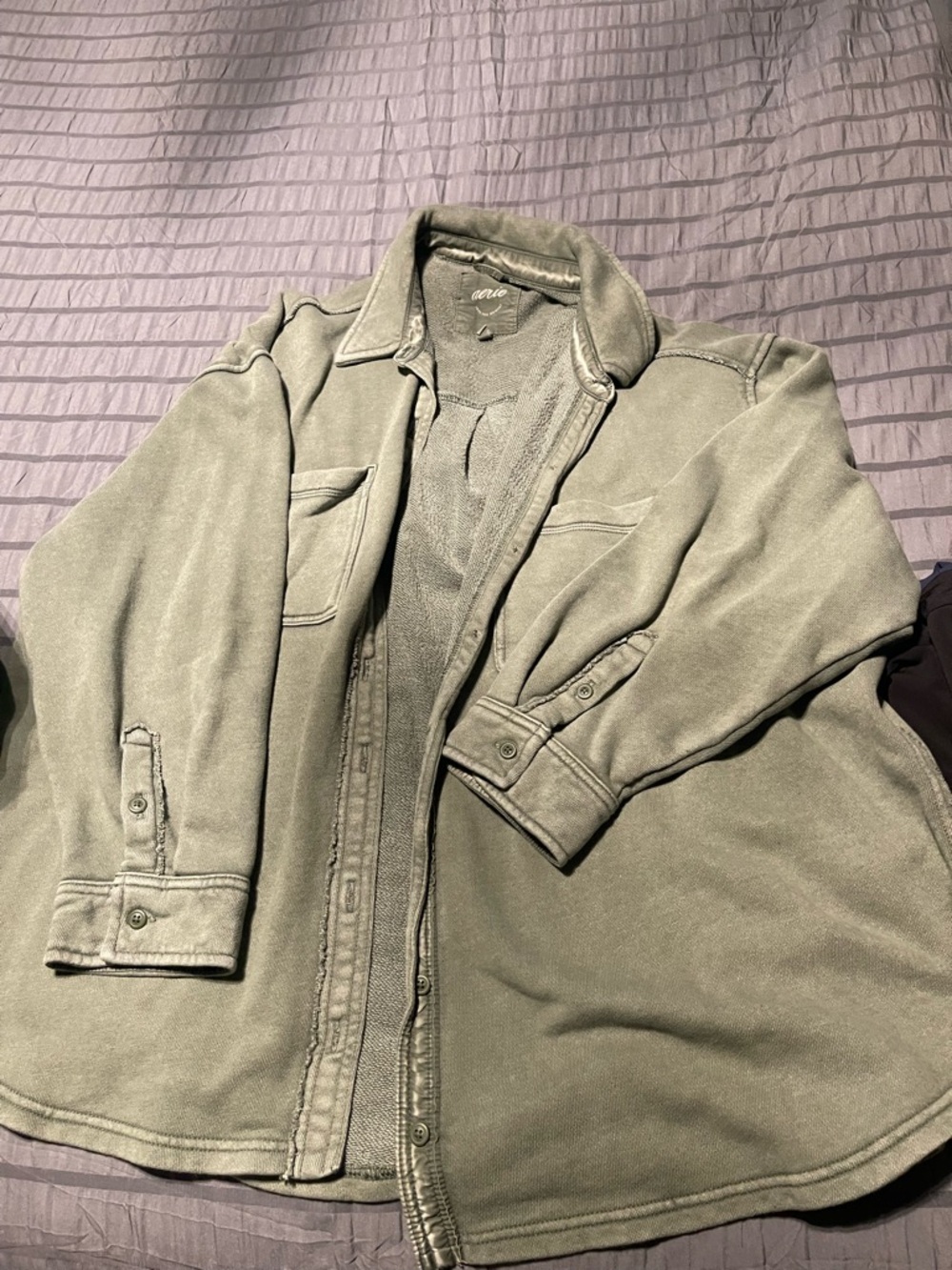 aerie Olive Green Women Shirt Jacket